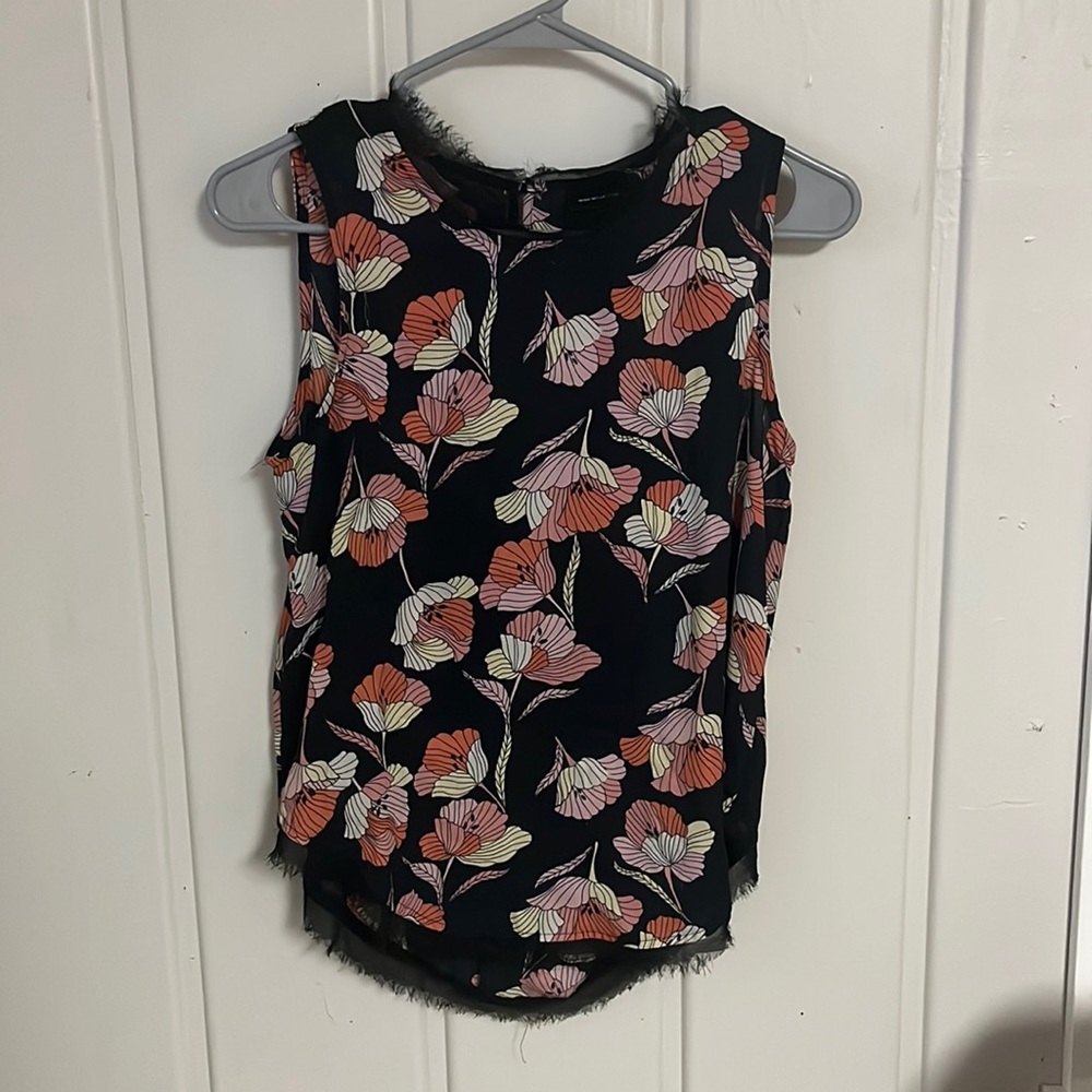 Who What Wear Floral Sleeveless Blouse, Size XS